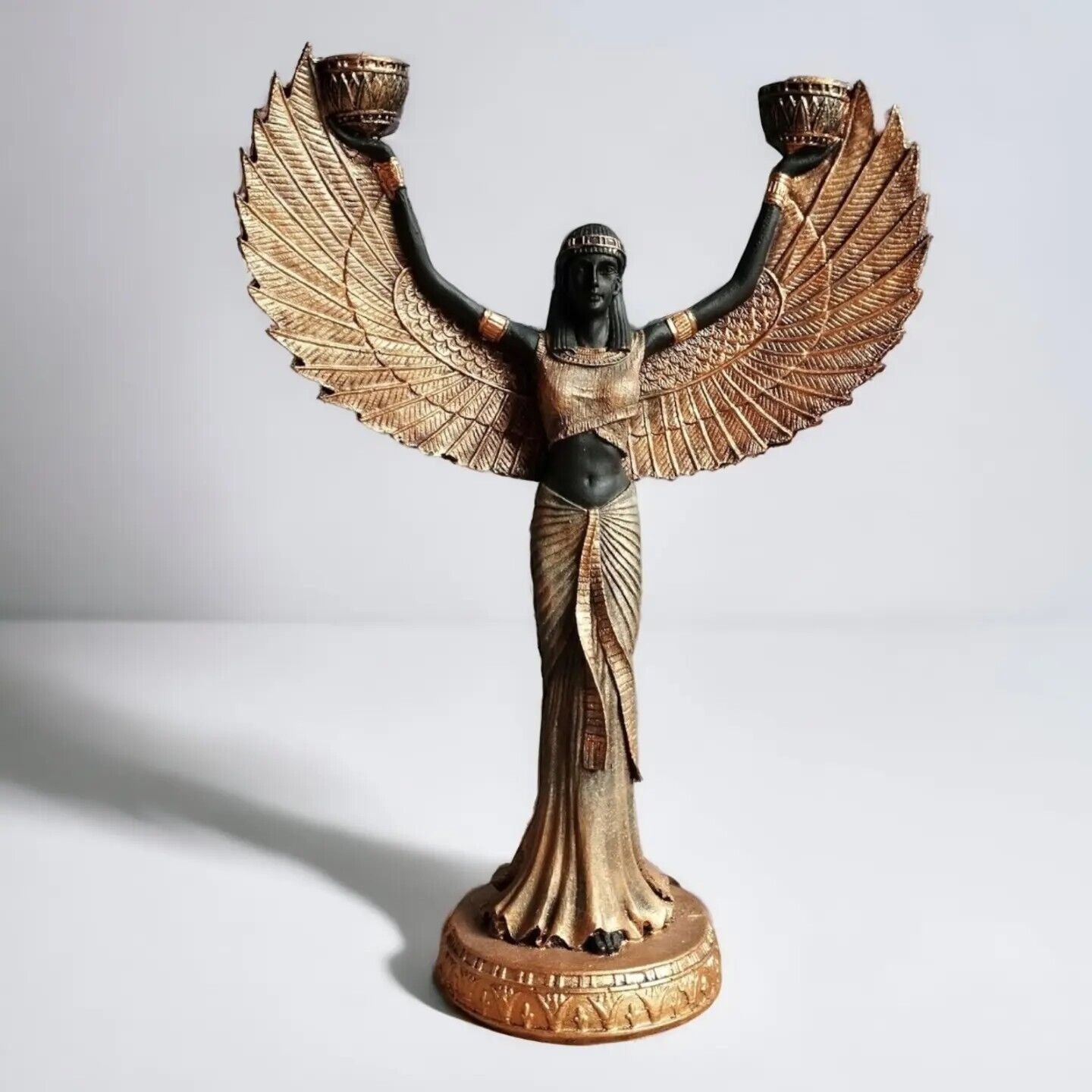 Egyptian Isis Goddess Statue Resin Candlestick