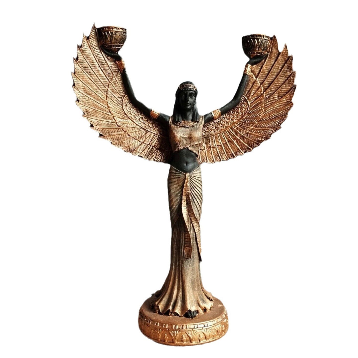 Egyptian Isis Goddess Statue Resin Candlestick